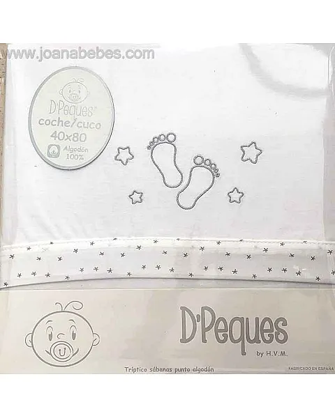 Triptico sabanas punto de algodon coche