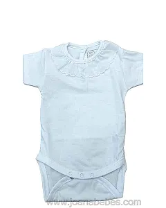 Body blanco con volante en el cuello manga corta