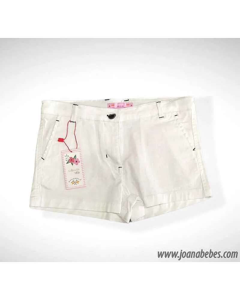 SHORT GABARDINA ELASTANO BLANCO