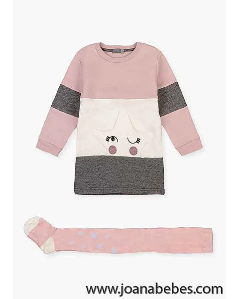 Losan Conjunto vestido con bolsillo de estrella y leotardo