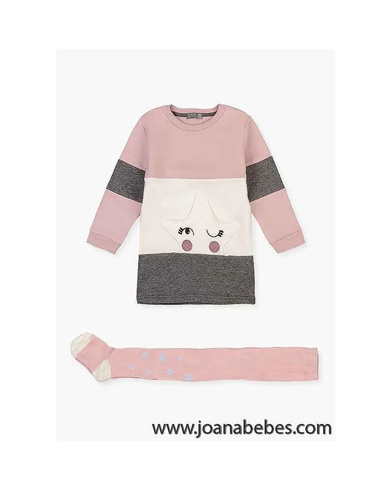 Losan Conjunto vestido con bolsillo de estrella y leotardo