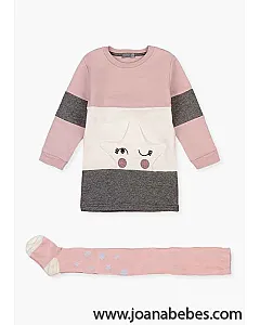 Losan Conjunto vestido con bolsillo de estrella y leotardo