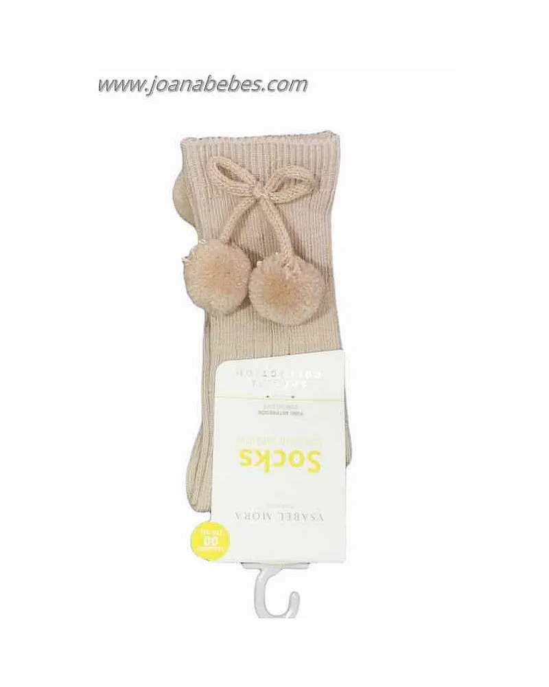 CALCETÍN INFANTIL LARGO BOLAS PIEDRA