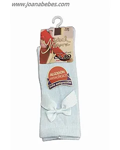 CALCETÍN INFANTIL LARGO LAZO celeste