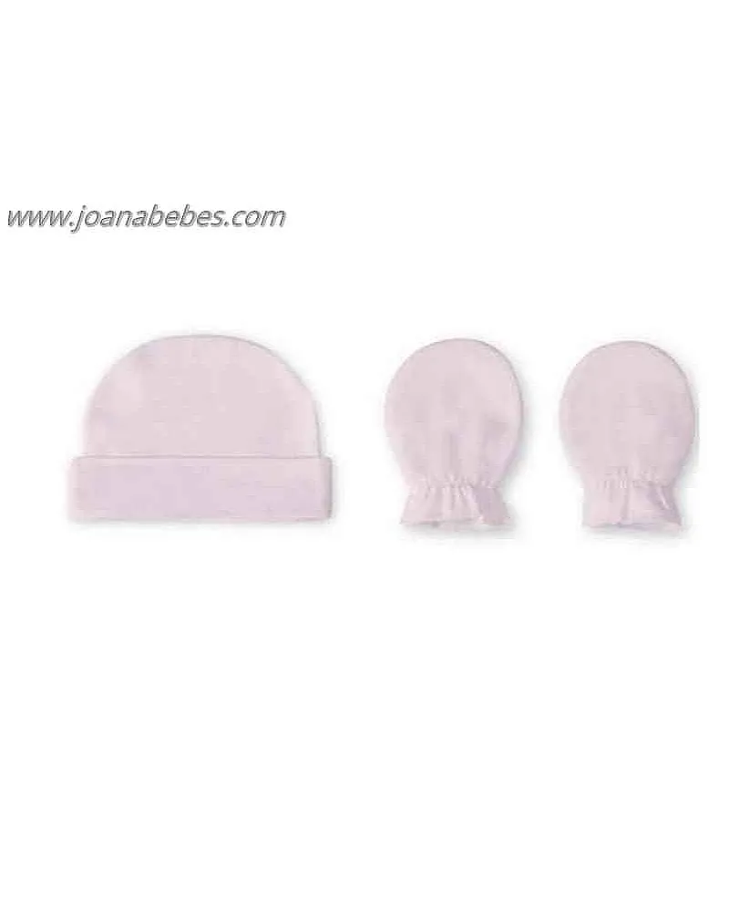 Set gorro y manoplas Llama lila