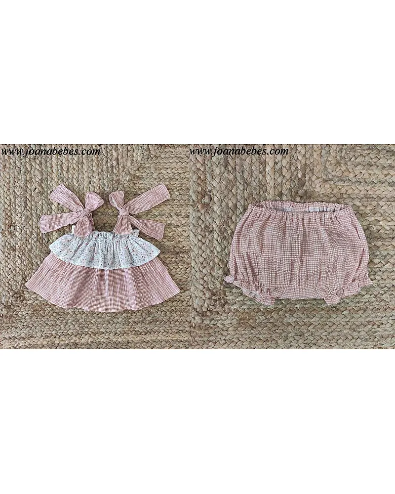 mebi Vestido corto y braguita Strich rosa