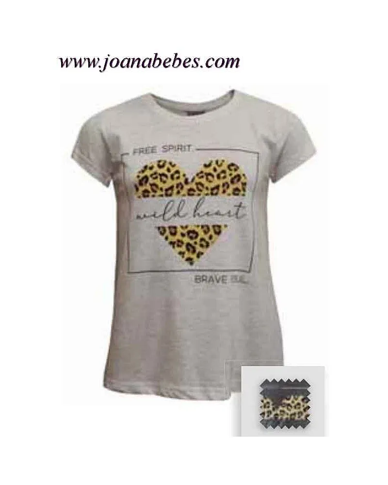 Camiseta corazon animal print