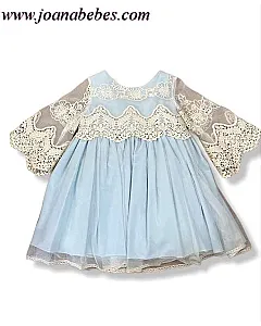 Vestido Ceremonia celeste Creaciones Copo