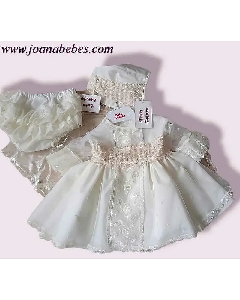 VESTIDO BRAGUITA Y CAPOTA CEREMONIA