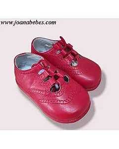 Zapato inglesito rojo piel