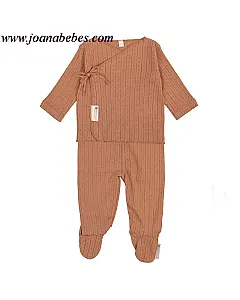 Jubon y polaina calado teja