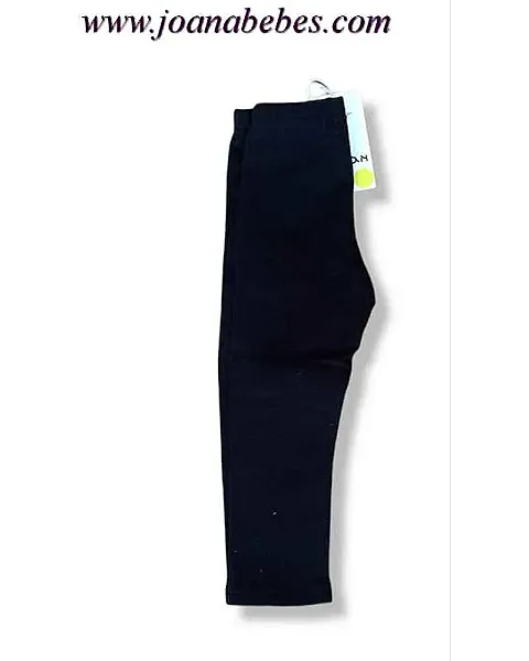 Leggins de niña liso con trabillas negro