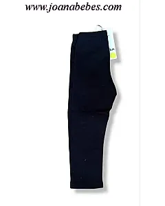 Leggins de niña liso con trabillas negro