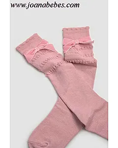 CALCETÍN NIÑA LARGO ROSA EMPOLVADO