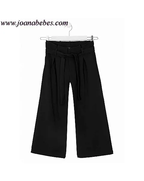 LOSAN PANTALON CON CINTURON PALAZO NEGRO