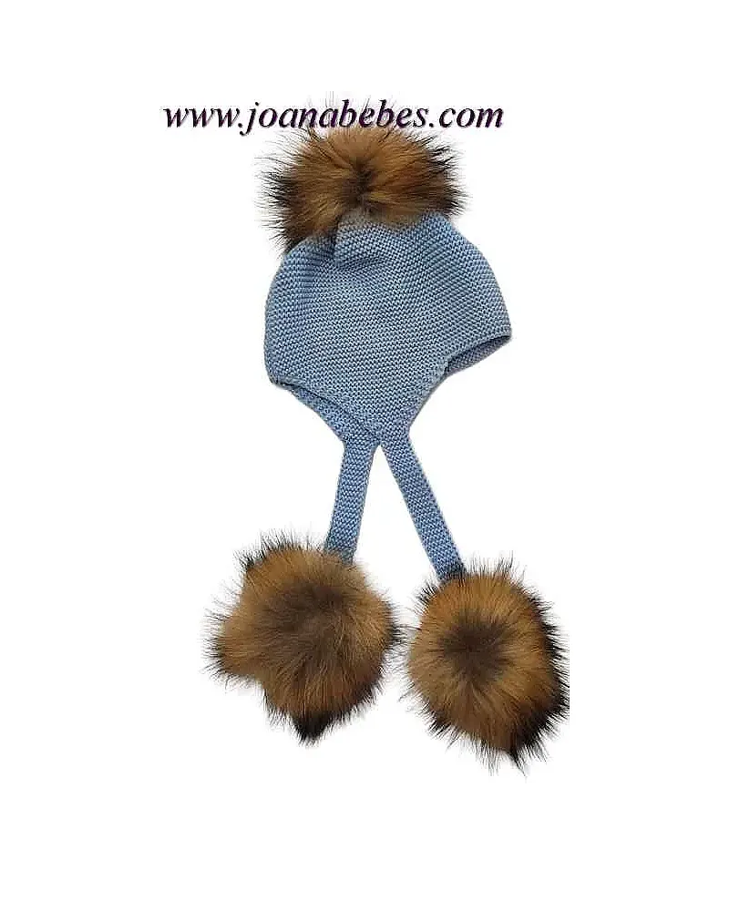 SIGAR GORRO AVIADOR POMPONES PELO NATURAL SIGAR GORRO AVIADOR POMPONES PELO NATURAL