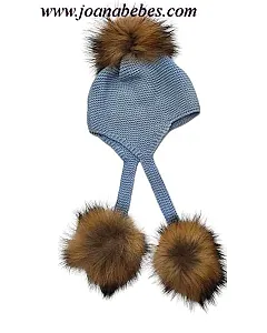 SIGAR GORRO AVIADOR POMPONES PELO NATURAL