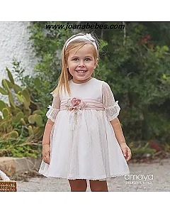 VESTIDO CEREMONIA EN PLUMETI ROSA