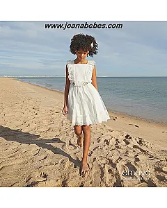 VESTIDO CEREMONIA EN TULL Y PUNTILLAS CRUDO 593416