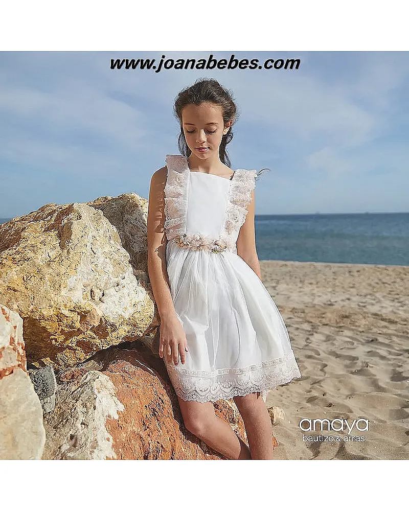 VESTIDO CEREMONIA EN TULL Y PUNTILLAS 593416