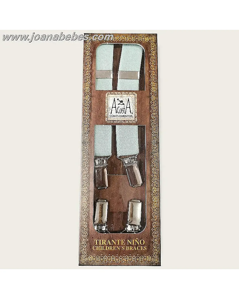 Tirante Infantil de 4 pinzas verde agua