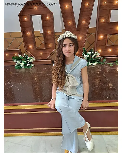 Hortensia Maesso Traje comunion niña Celeste