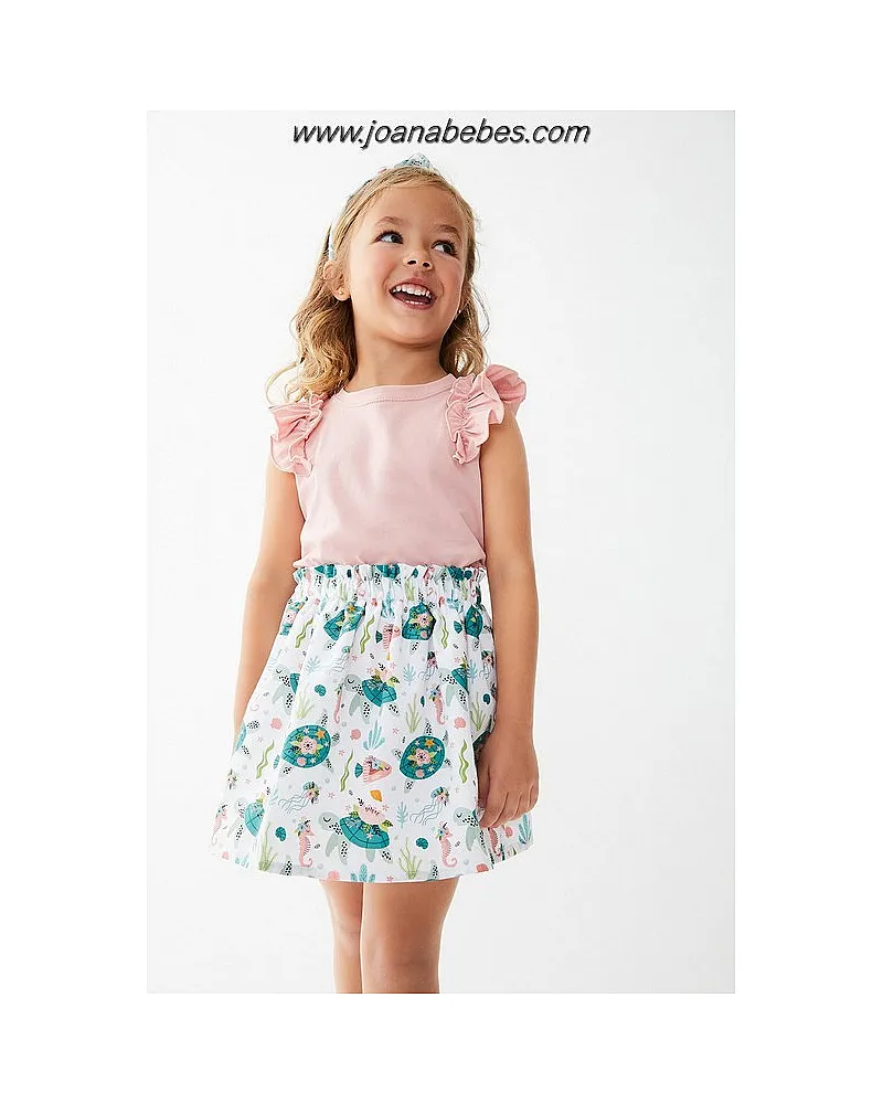 TARTALETA CONJUNTO FALDA CAREY Y CAMISA CAPRI VOLANTE