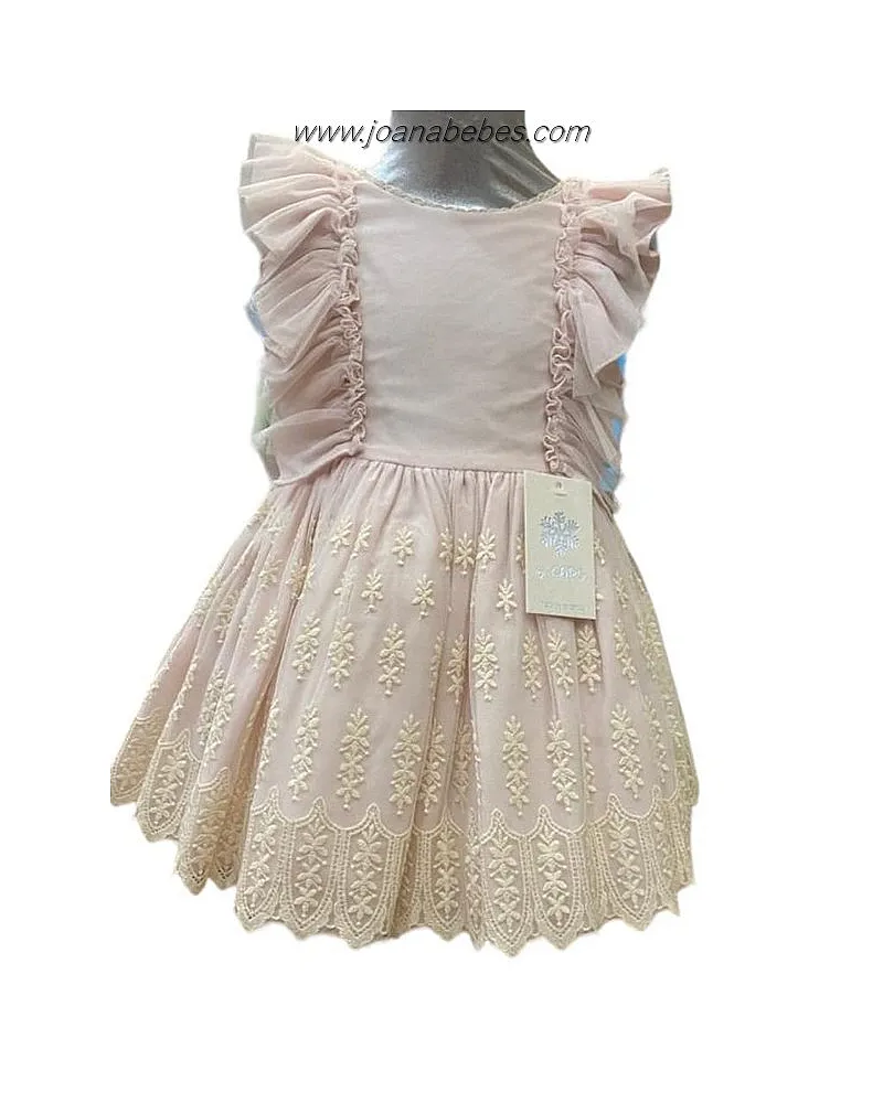 COPO VESTIDO ROSA TUL BORDADO