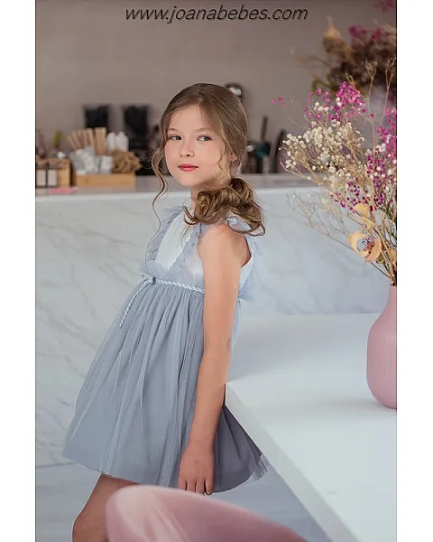 MARTA Y PAULA VESTIDO FAMILIA FLAUTA CELESTE EMPOLVADO