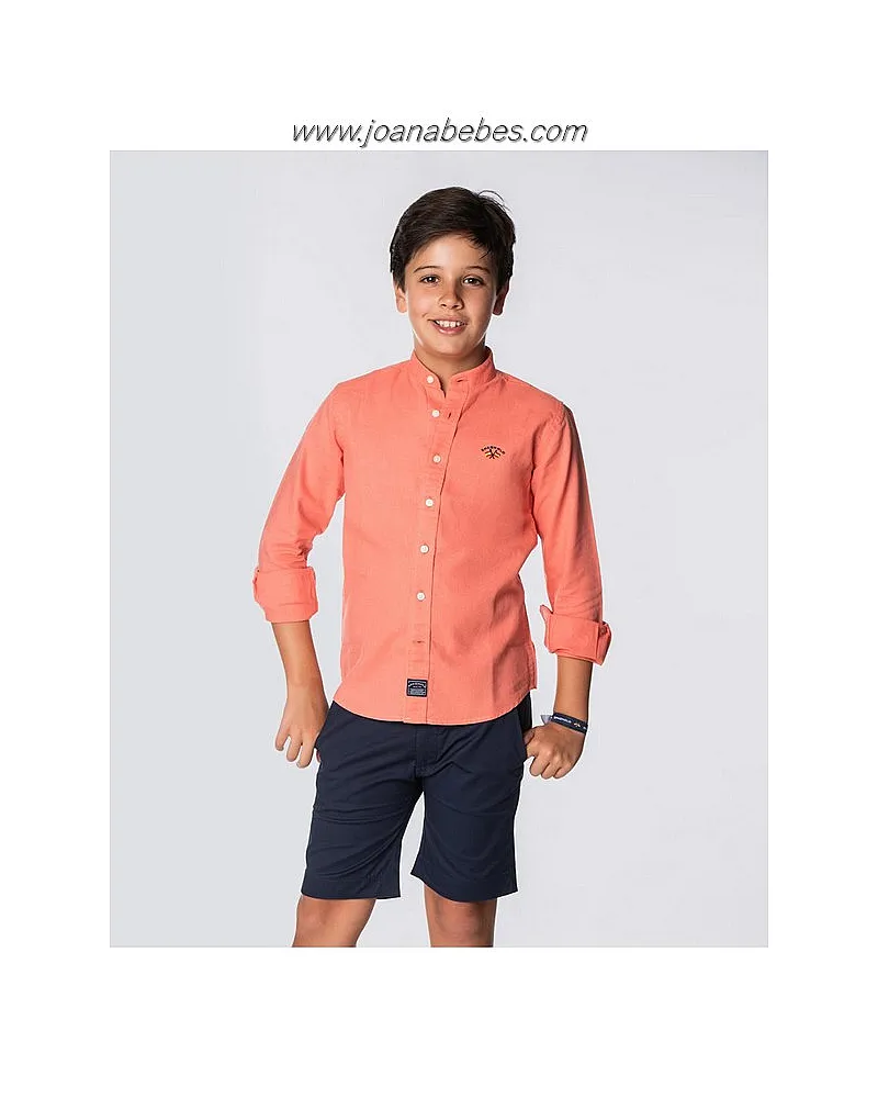 SPAGNOLO CAMISA CUELLO MAO LINO