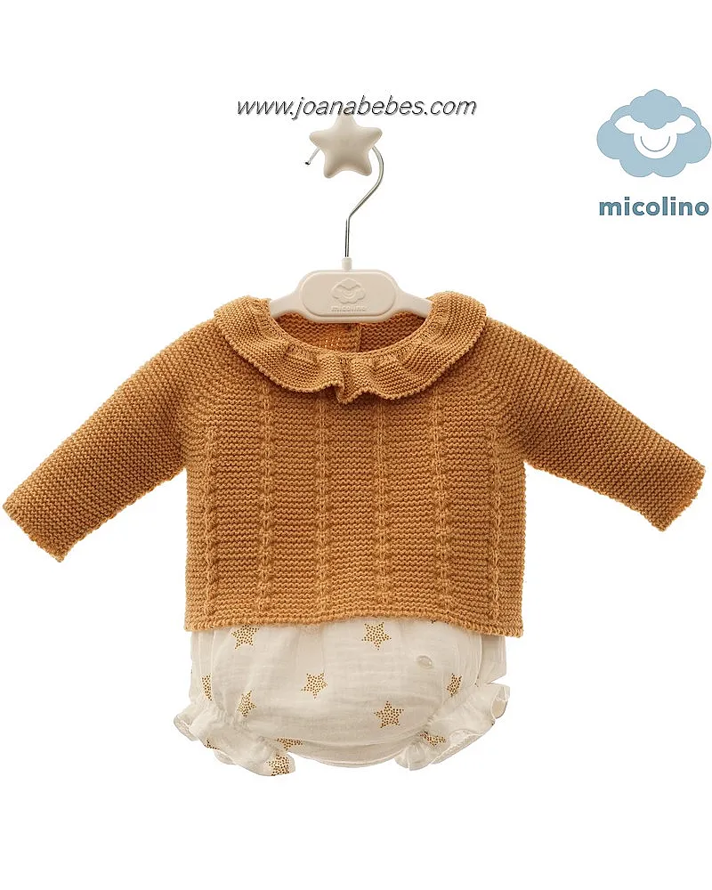 MICOLINO JERSEY Y BLUSA CARAMELO
