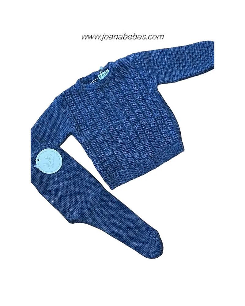 MEBI NATURE JUBON MELANGE Y POLAINA INDIGO