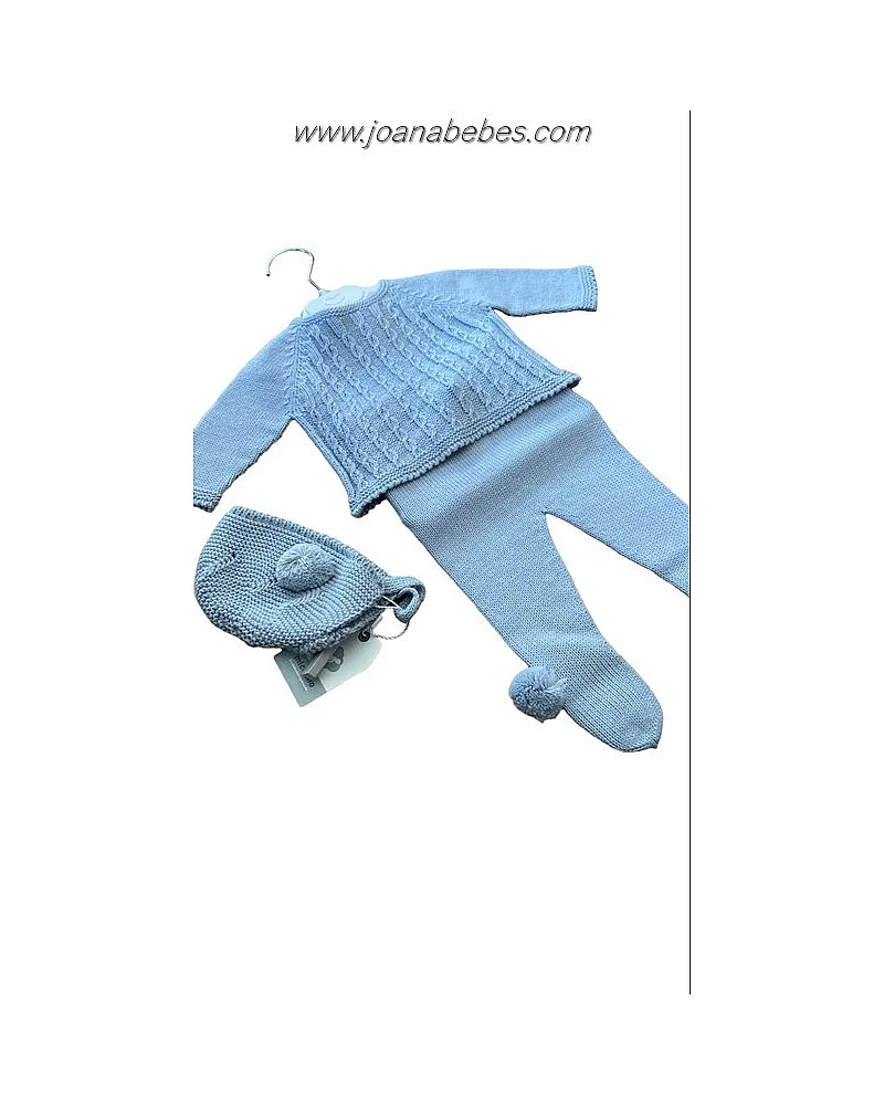 MICOLINO CONJUNTO 3 PIEZAS CIELO