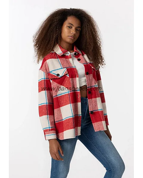 TIFFOSI Chaqueta Shacket Cuadros Tacto Suave