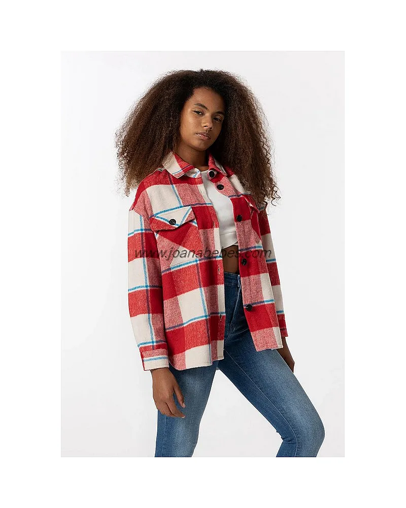 TIFFOSI Chaqueta Shacket Cuadros Tacto Suave