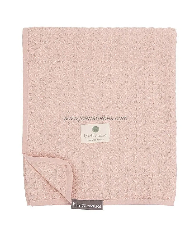 Manta algodon organico Crochet SALMON