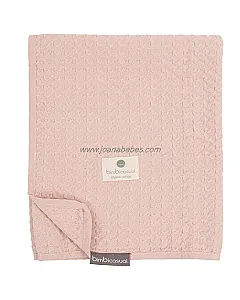 Manta algodon organico Crochet SALMON