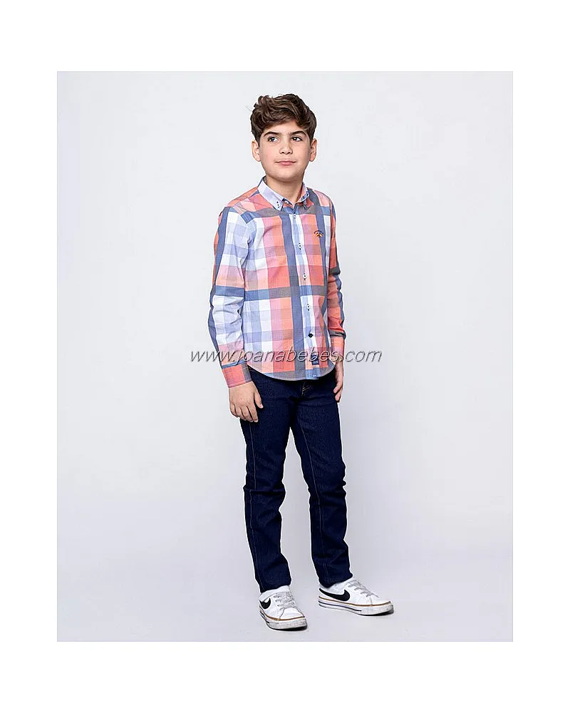 SPAGNOLO CAMISA BOTON OXFORD CUADROS POLO