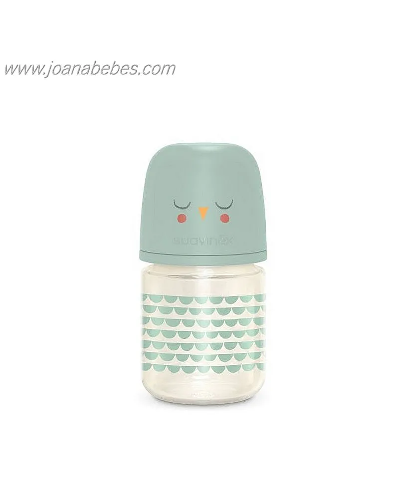 Biberon Vidrio 120ml Bonhomia Feather VERDE Suavinex