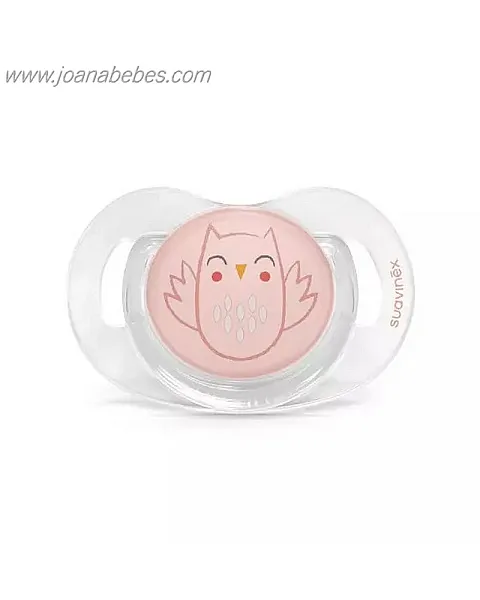 SUAVINEX Chupete fisiologico silicona 0-6 meses Owl ROSA