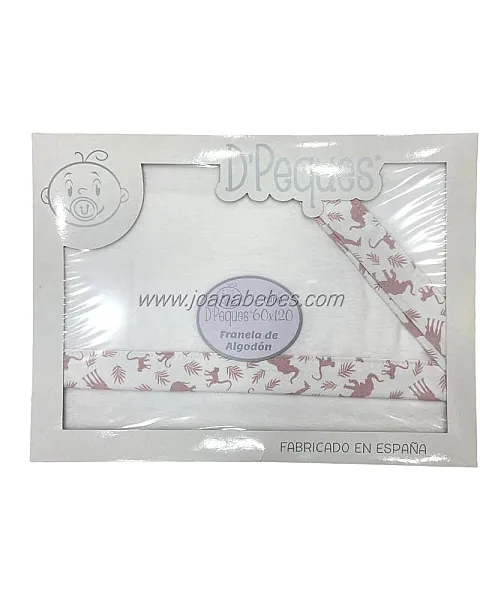 Juego sabanas cuna franela animales rosa