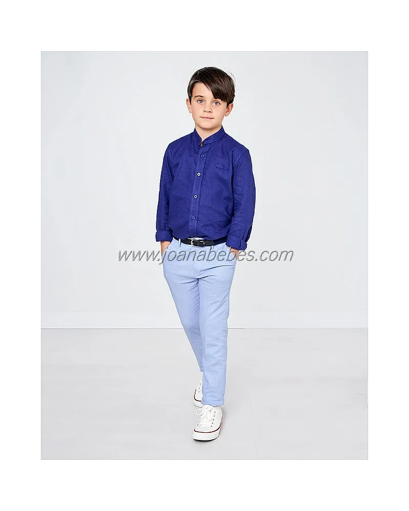 SPAGNOLO PANTALON CHINO PINZAS LINO