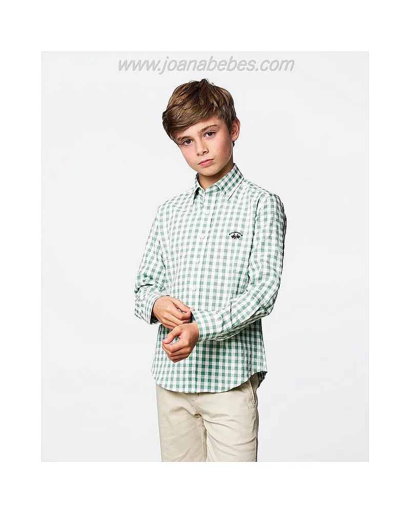 SPAGNOLO CAMISA CUELLO BOTON POPELIN CUADROS 4525