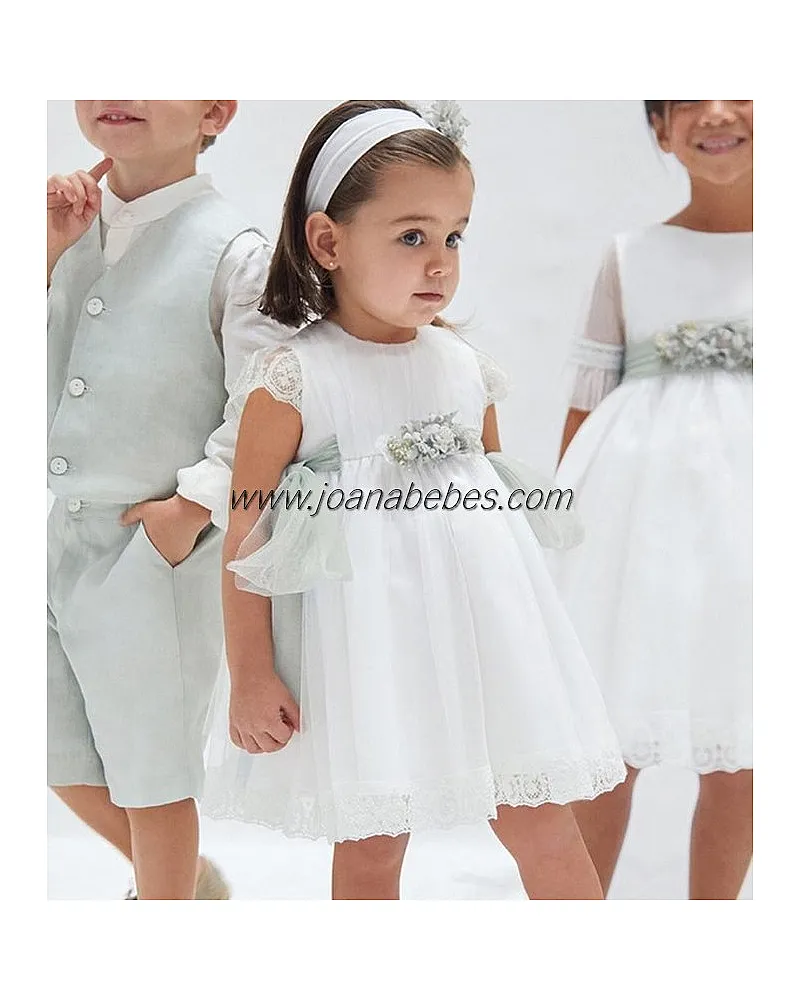 AMAYA VESTIDO BEBE EN TUL Y PUNTILLAS
