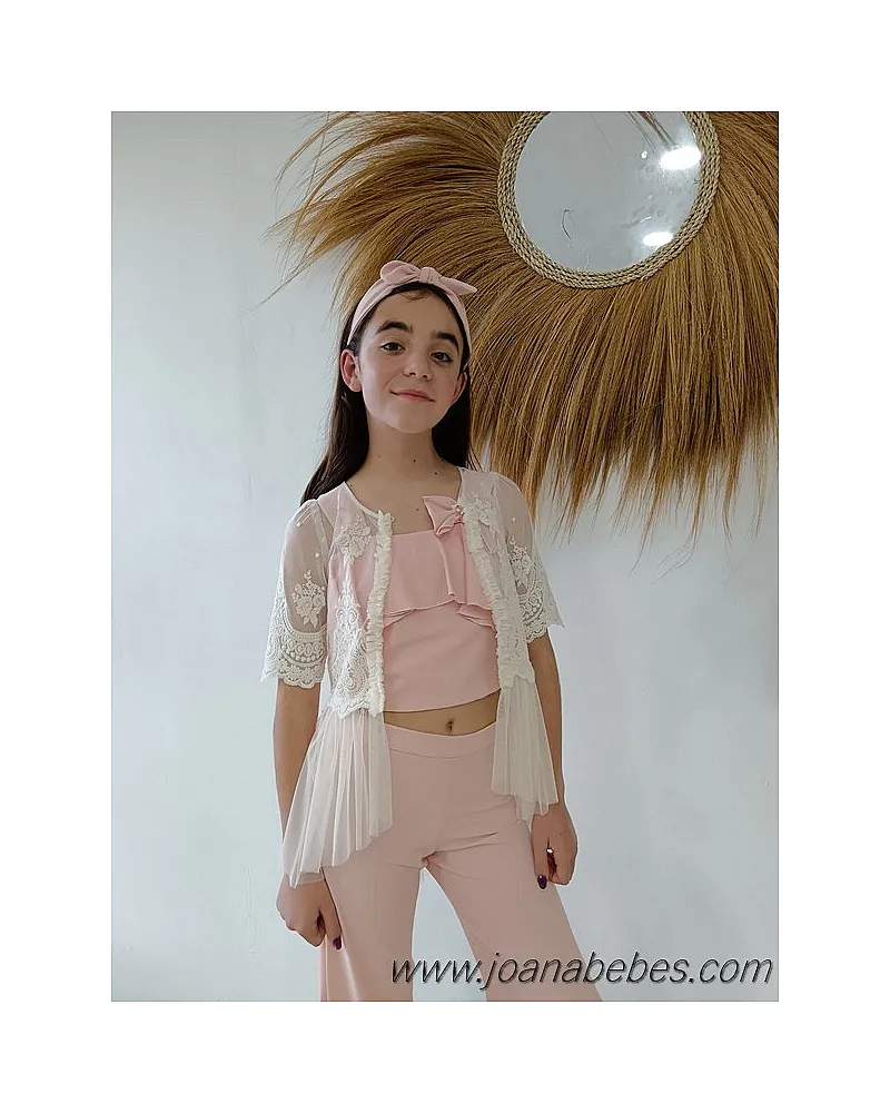 MY BELLA MOON CHAQUETA BORDADA CON TUL DE CAPA