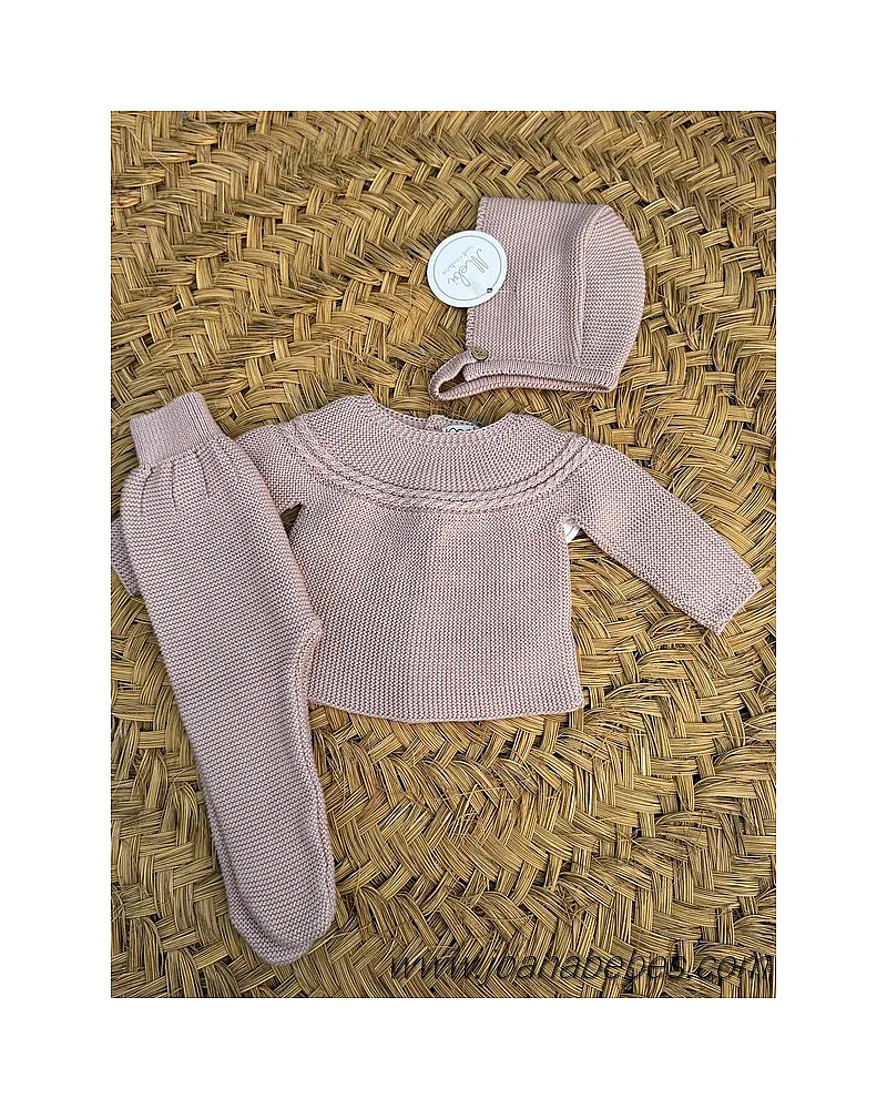 MEBI NATURE CONJUNTO 3 PIEZAS ALGODON ROSA NUDE