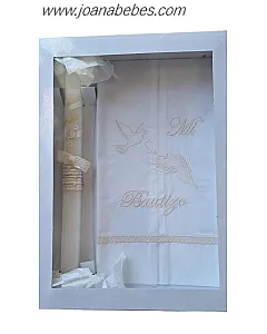 CONJUNTO TOALLA Y VELA BAUTISMO