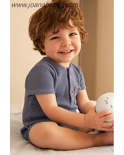 YSABEL MORA PELELE CORTO BEBÉ MARINO TEXTURIZADO