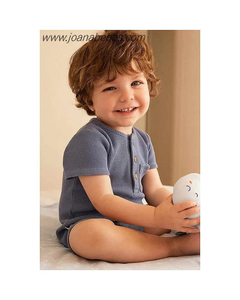 YSABEL MORA PELELE CORTO BEBÉ MARINO TEXTURIZADO