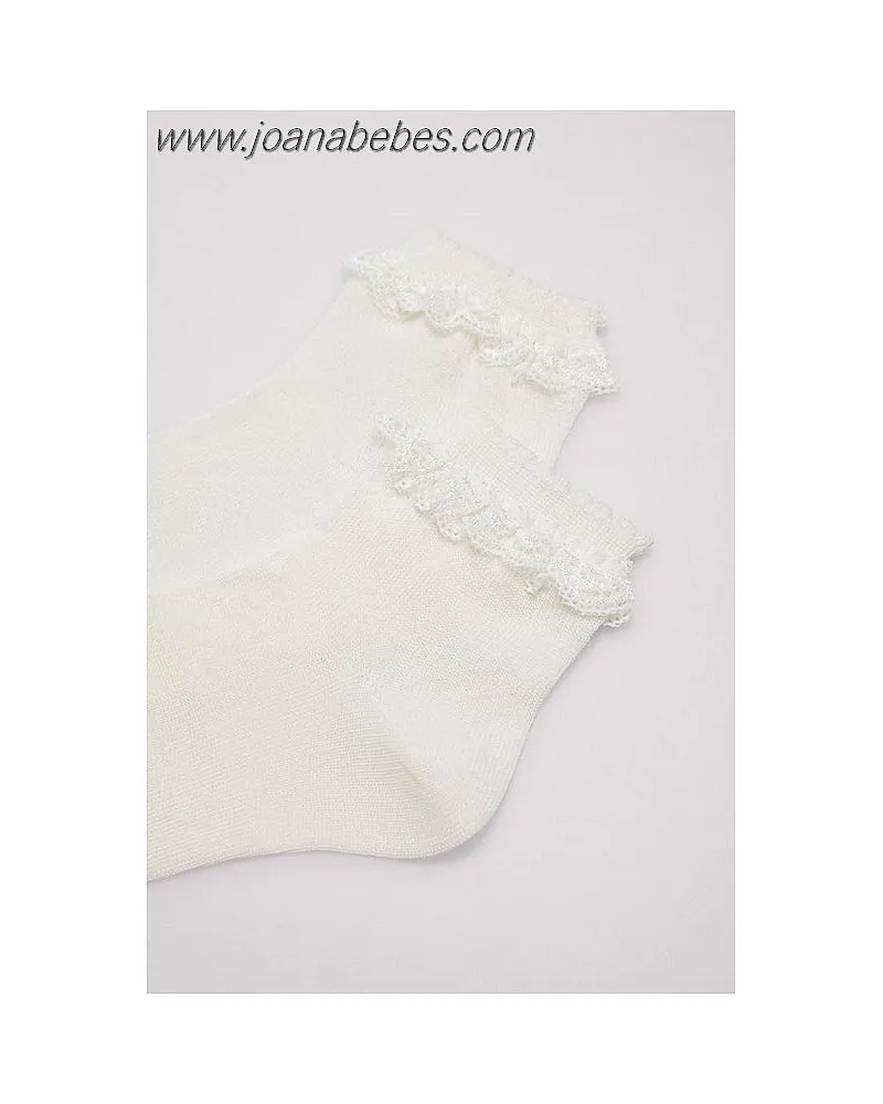 YSABEL MORA CALCETIN VOLANTE MARFIL YSABEL MORA CALCETIN VOLANTE MARFIL